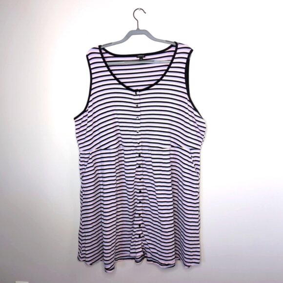 Torrid Jersey Nautical Beach Coastal Pin-up Striped Colorful Dress 5X Plus Size - Picture 2 of 8